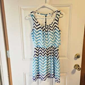 Chevron Patterned Casual Juniors' Women's Dress